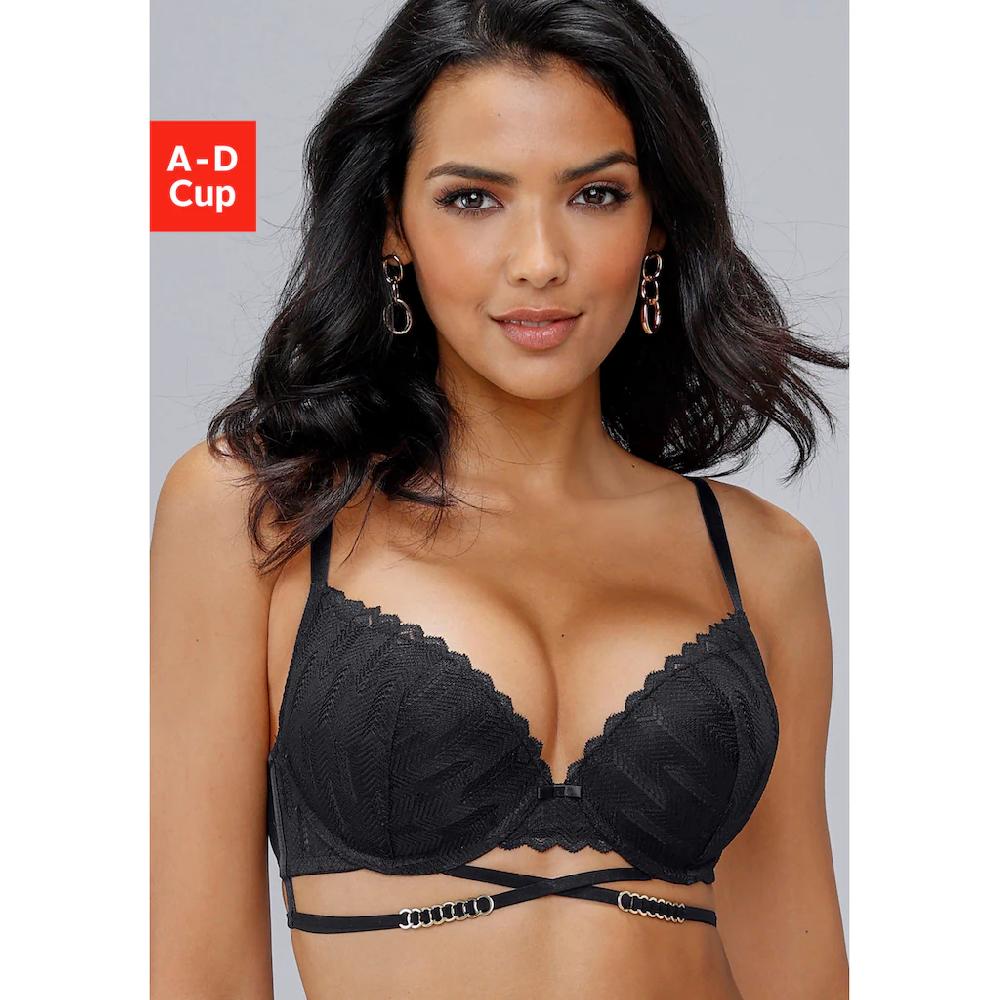 LASCANA Push-up-BH mit verführerischer Bänder-Optik und Metallaccessoires Dessous kaufen