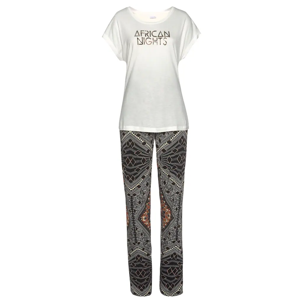 LASCANA Pyjama (2 Tlg.) Im Ethno-Design ▷ Für