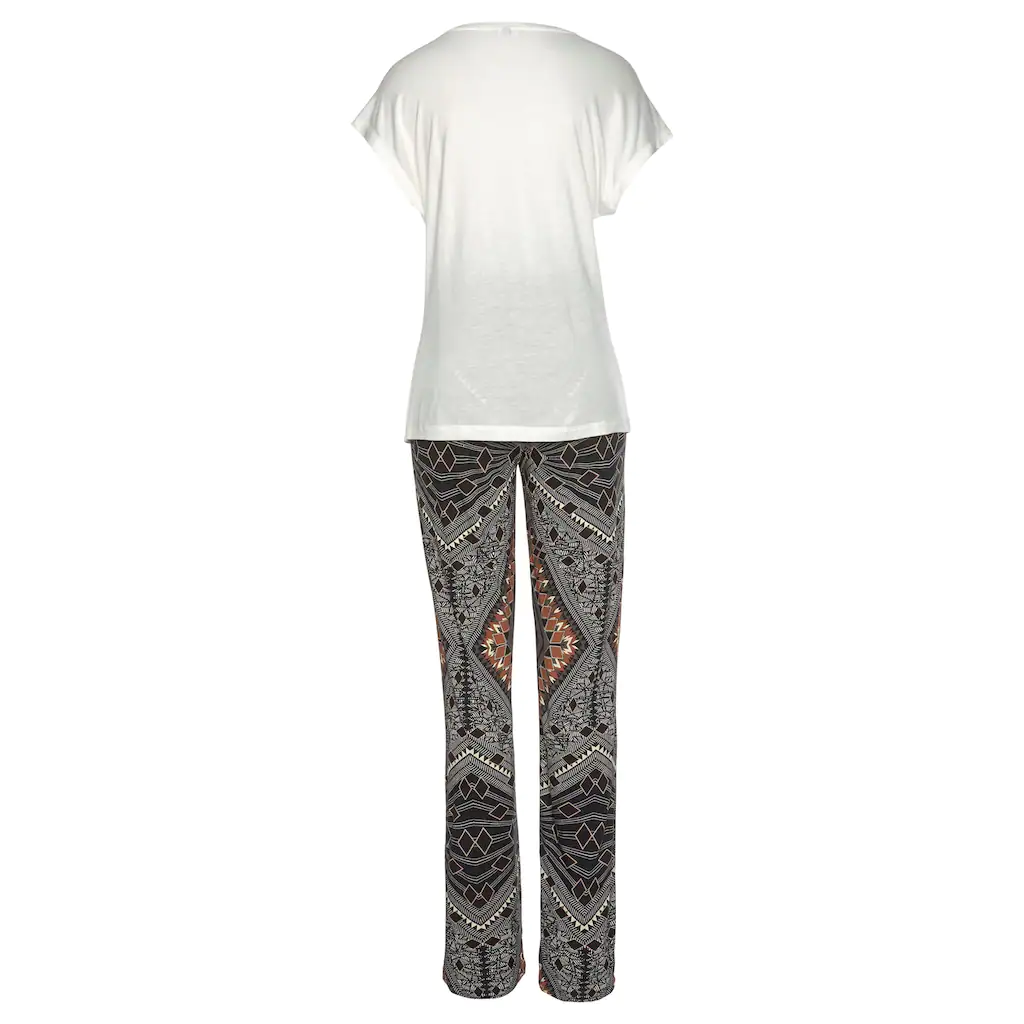 LASCANA Pyjama (2 Tlg.) Im Ethno-Design ▷ Für