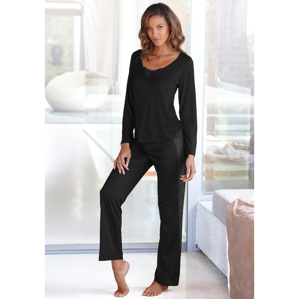 LASCANA Pyjama (2 tlg.) mit Details aus Spitze kaufen