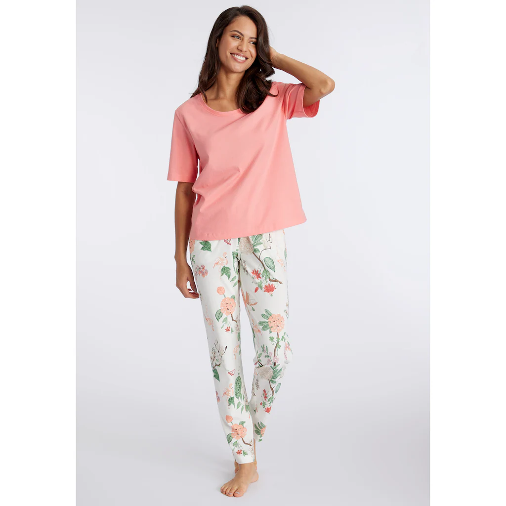 LASCANA Pyjama (2 tlg.) mit elegantem Blumenmuster kaufen