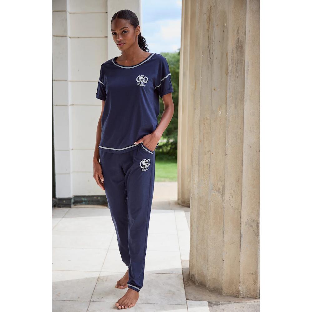 LASCANA Pyjama (2 tlg.) mit kontrastfarbenen Ziersteppungen online bestellen