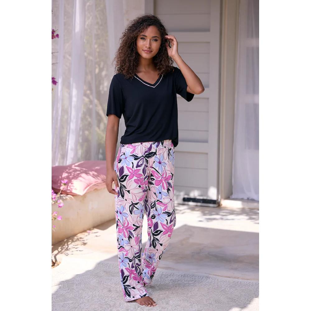 LASCANA Pyjama (2 tlg.) mit schönem Blumendruck online kaufen