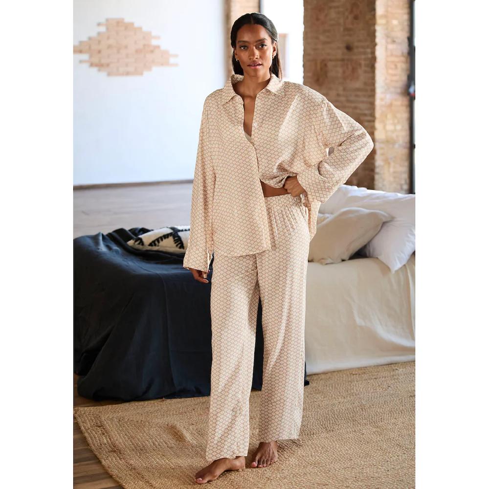 LASCANA Pyjamahose Mit Edlem Allover-Muster