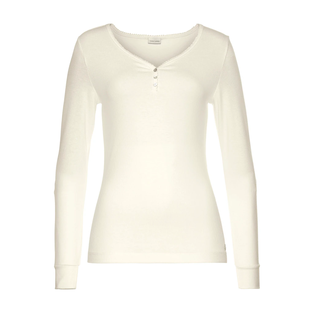 LASCANA Pyjamaoberteil Aus Rippstrick ▷ Für