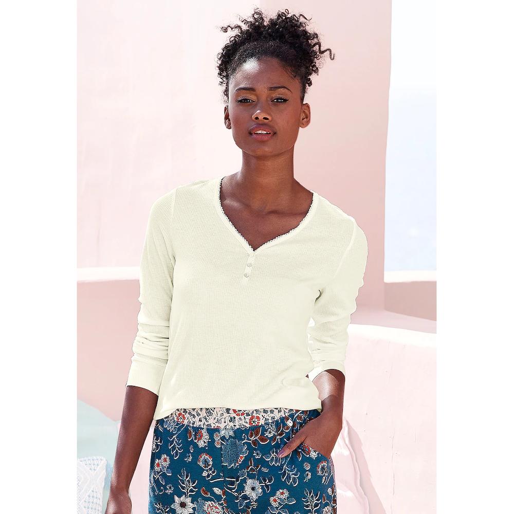 LASCANA Pyjamaoberteil Aus Rippstrick ▷ Für