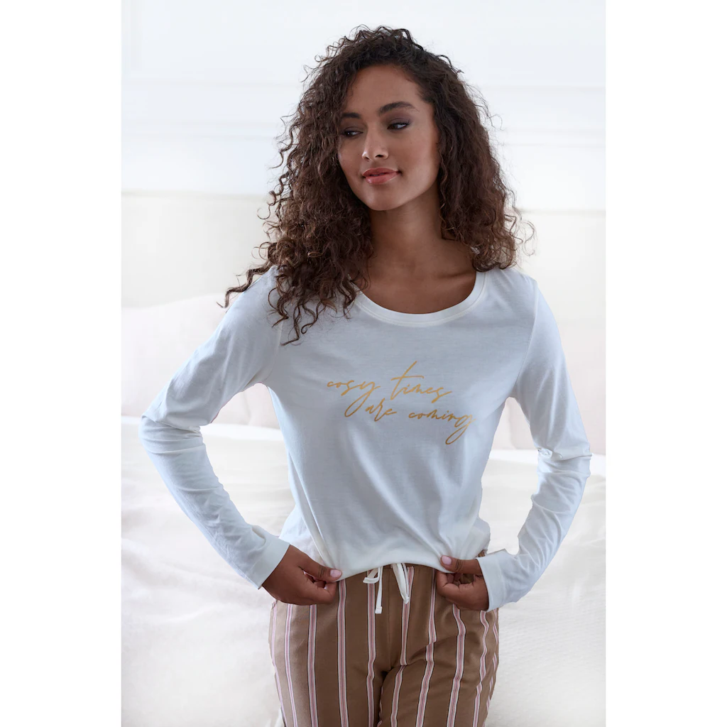 LASCANA Pyjamaoberteil mit Folienprint bestellen