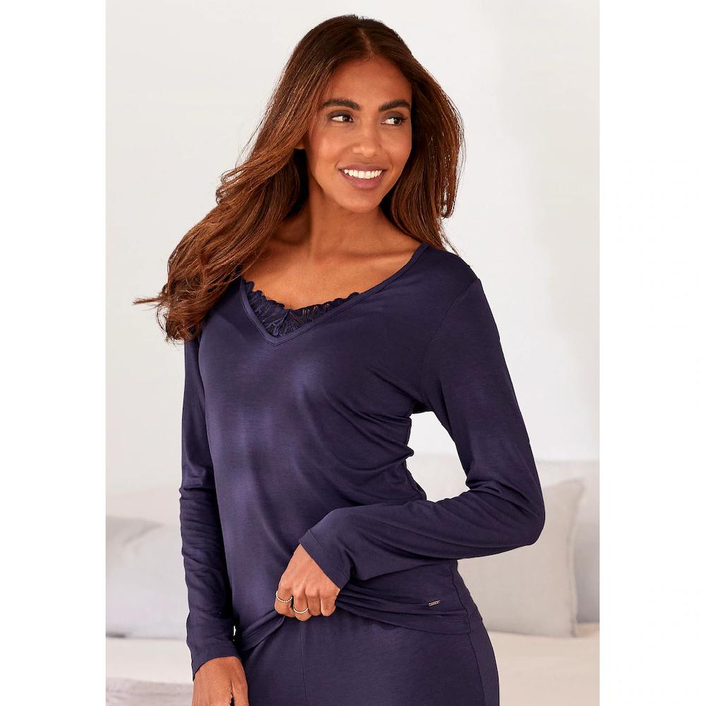 LASCANA Pyjamaoberteil mit Spitzendetails ▷ für