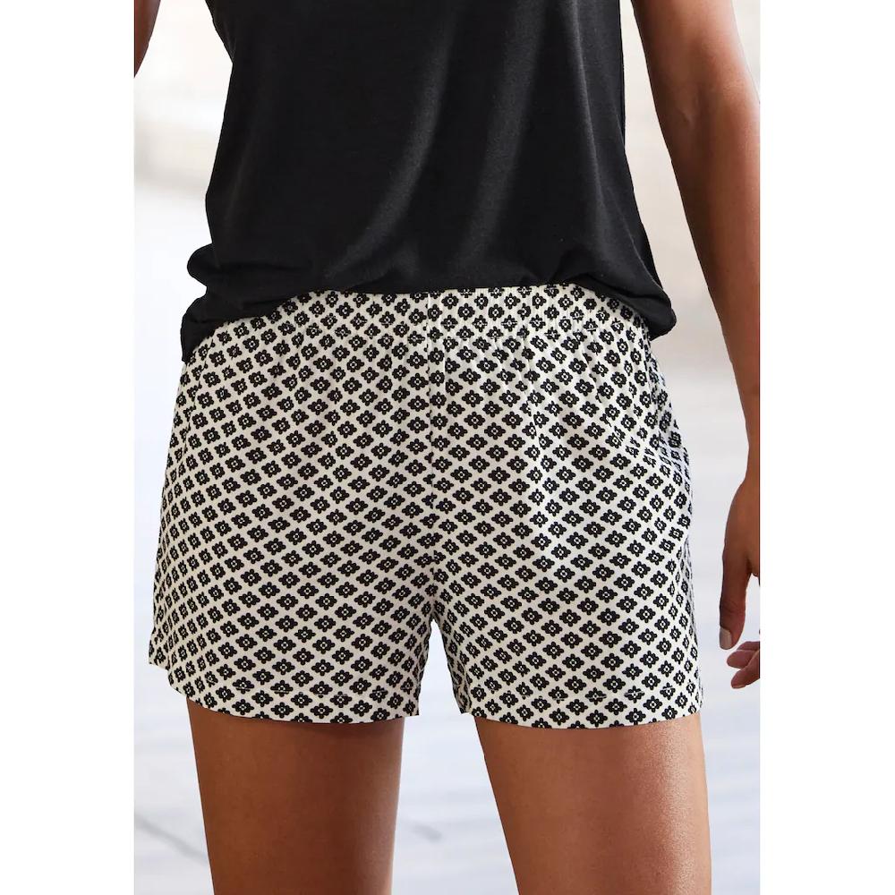LASCANA Pyjamashorts mit edlem Allover-Muster