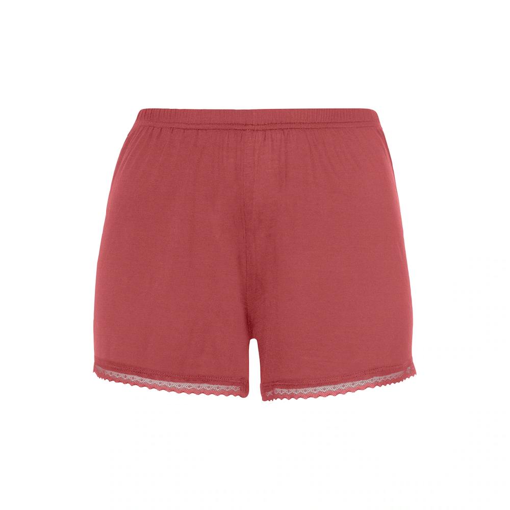 LASCANA Pyjamashorts Mit Feiner Spitzenkante