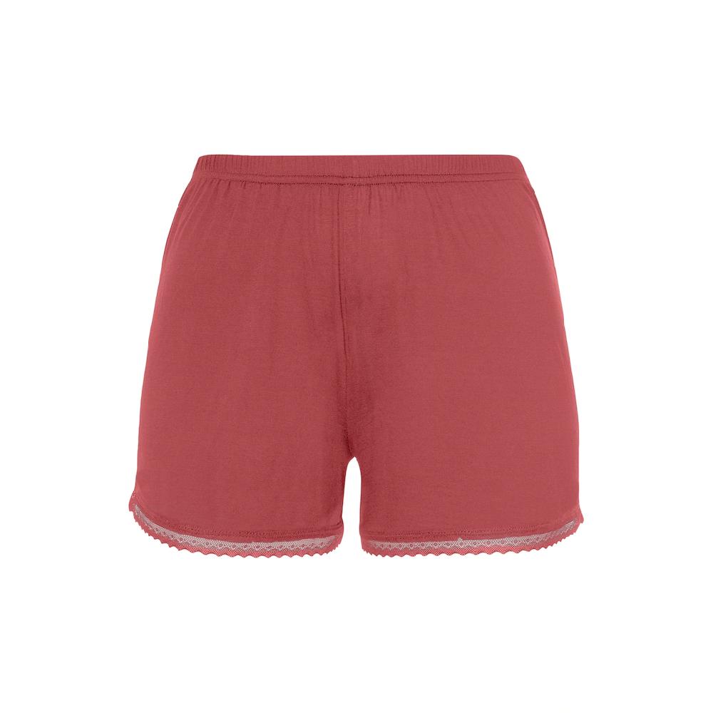 LASCANA Pyjamashorts Mit Feiner Spitzenkante