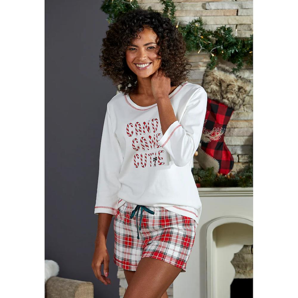 LASCANA Schlafshorts Mit Karomuster