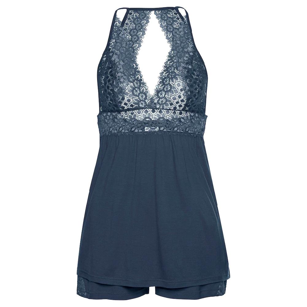 LASCANA Shorty (2 Tlg.) Mit Transparentem Spitzeneinsatz Online Kaufen