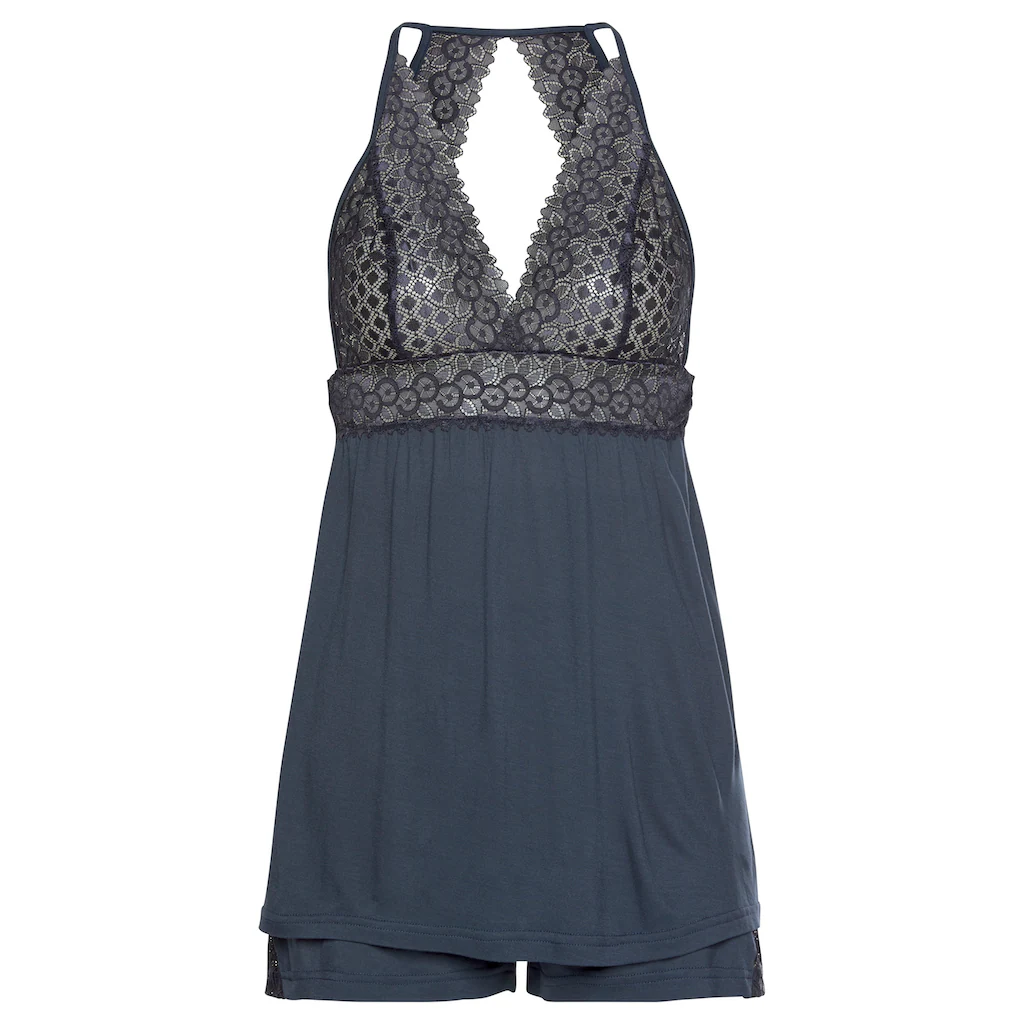 LASCANA Shorty (2 Tlg.) Mit Transparentem Spitzeneinsatz Online Kaufen