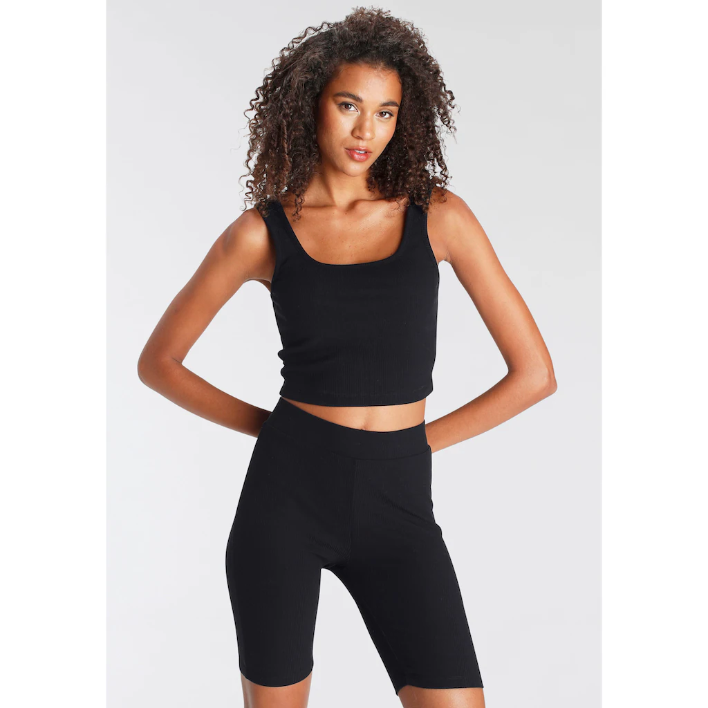 LASCANA Shorty bestehend aus Top und Shorts aus Rippmaterial Homewear-Set