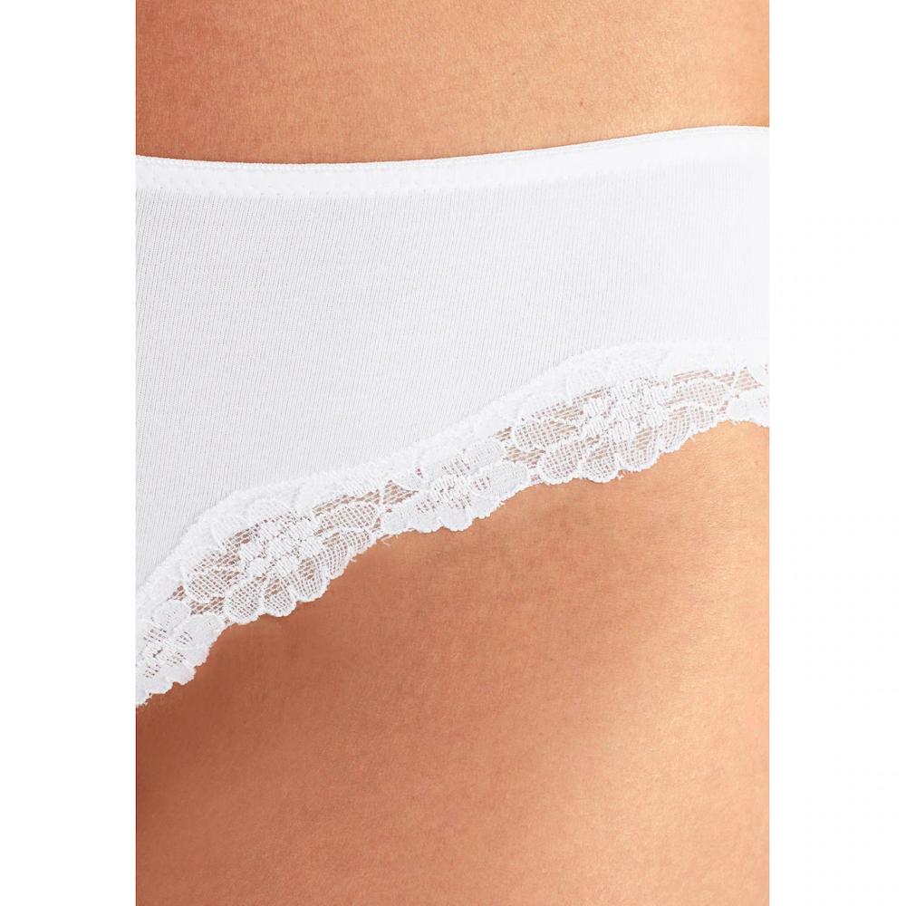 LASCANA Slip (3er-Pack) Aus Elastischer Baumwolle Mit Zarter Spitze Online Bestellen