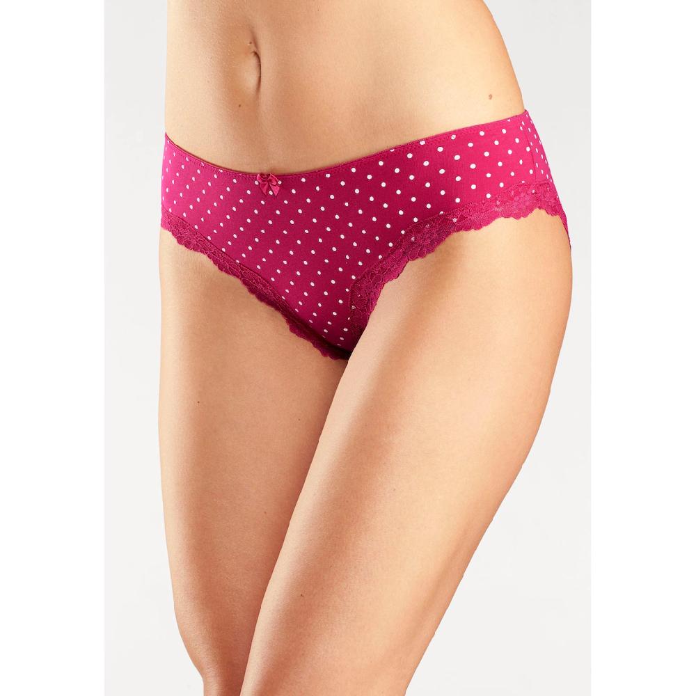 LASCANA Slip (3er-Pack) Aus Elastischer Baumwolle Mit Zarter Spitze Online Bestellen