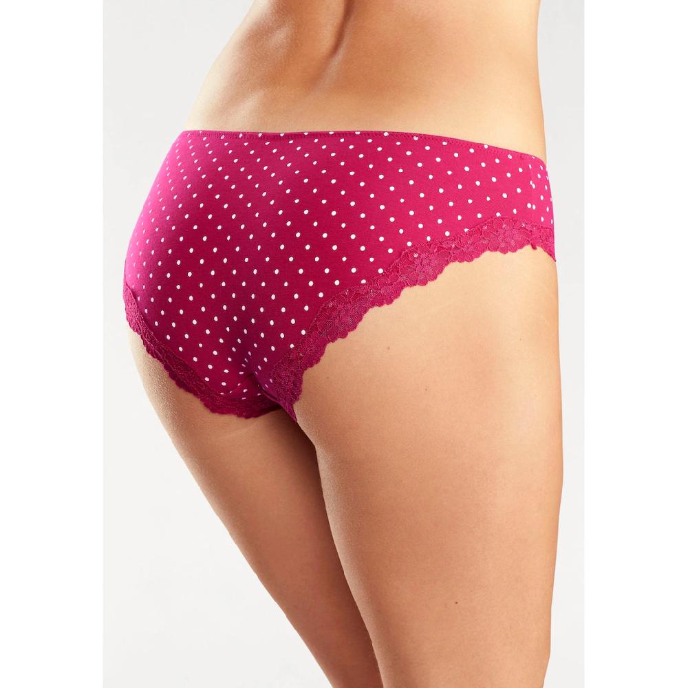 LASCANA Slip (3er-Pack) Aus Elastischer Baumwolle Mit Zarter Spitze Online Bestellen
