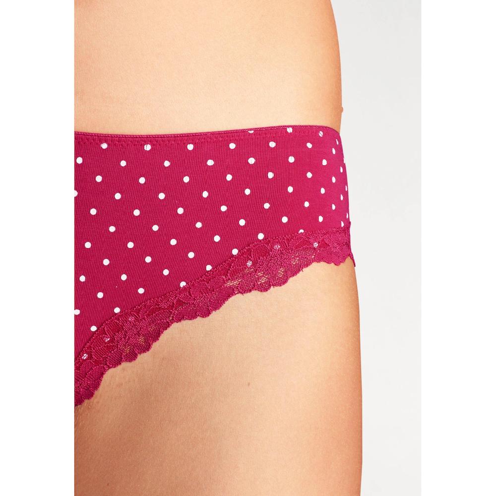 LASCANA Slip (3er-Pack) Aus Elastischer Baumwolle Mit Zarter Spitze Online Bestellen