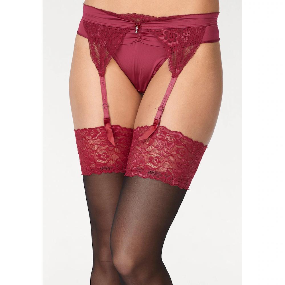 LASCANA Strapsstrümpfe (1 Paar) Mit Kontrastfarbender Spitze Online Bestellen