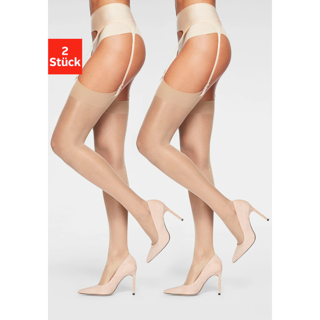 LASCANA Strapsstrümpfe (Packung 2 Paar) silikonfreie Strumpfränder kaufen
