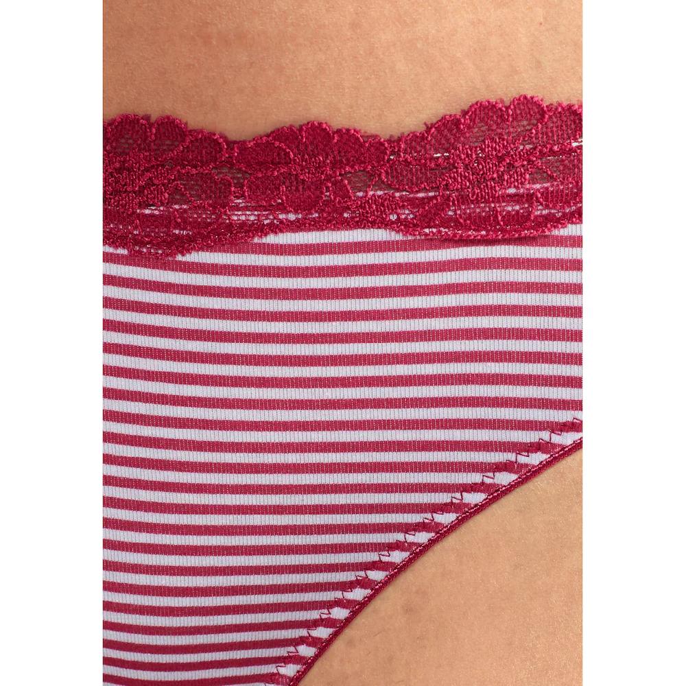 LASCANA String (3er-Pack) Aus Elastischer Baumwolle Mit Zarter Spitze Online Bestellen