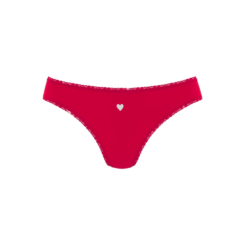 LASCANA String (5er-Pack) Mit Süßen Herzchen-Prints Und Aus Elastischer Baumwoll-Qualität Kaufen