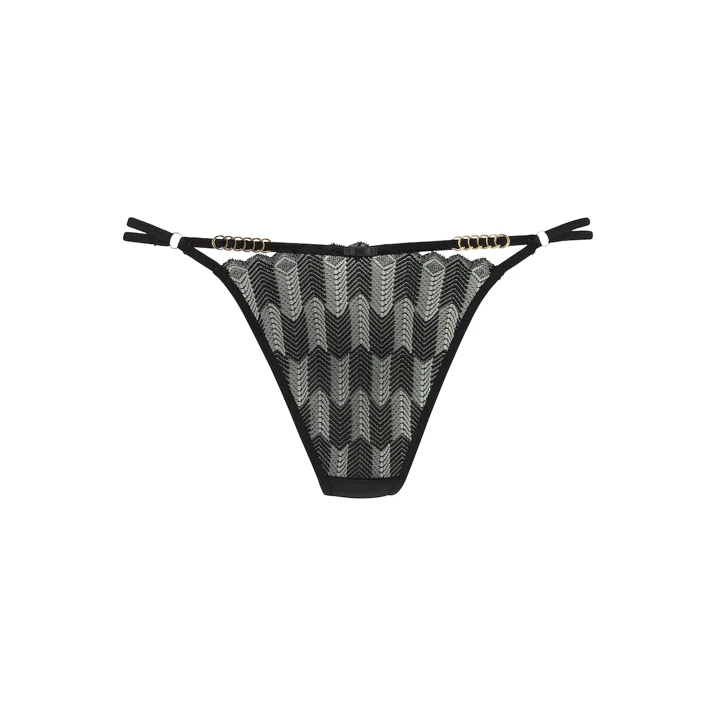 LASCANA String Mit Graphischer Spitze Und Metallaccessoires ▷ Für