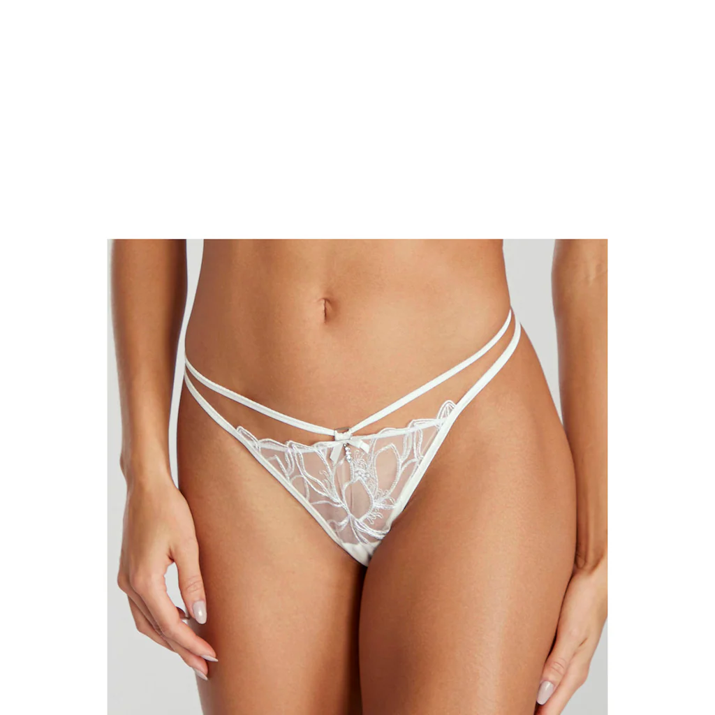 LASCANA String mit schimmernder Spitze und aufregender Bänder-Optik online bestellen