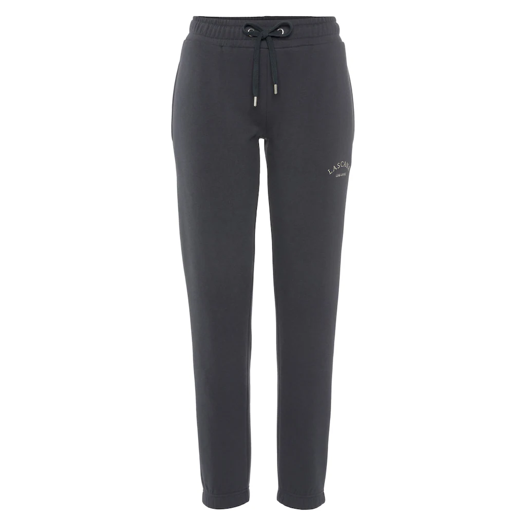 LASCANA Sweathose Loungehose Mit Seitlichen Taschen Und Logostickerei Loungewear