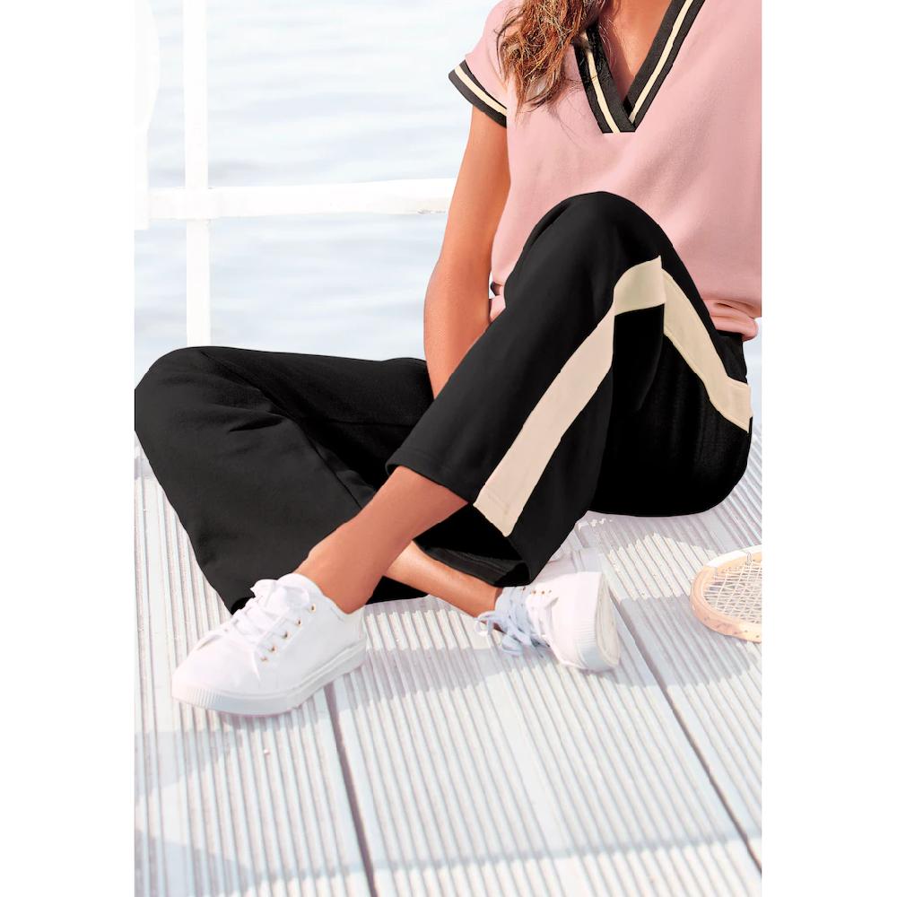 LASCANA Sweathose mit weitem Bein Loungeanzug