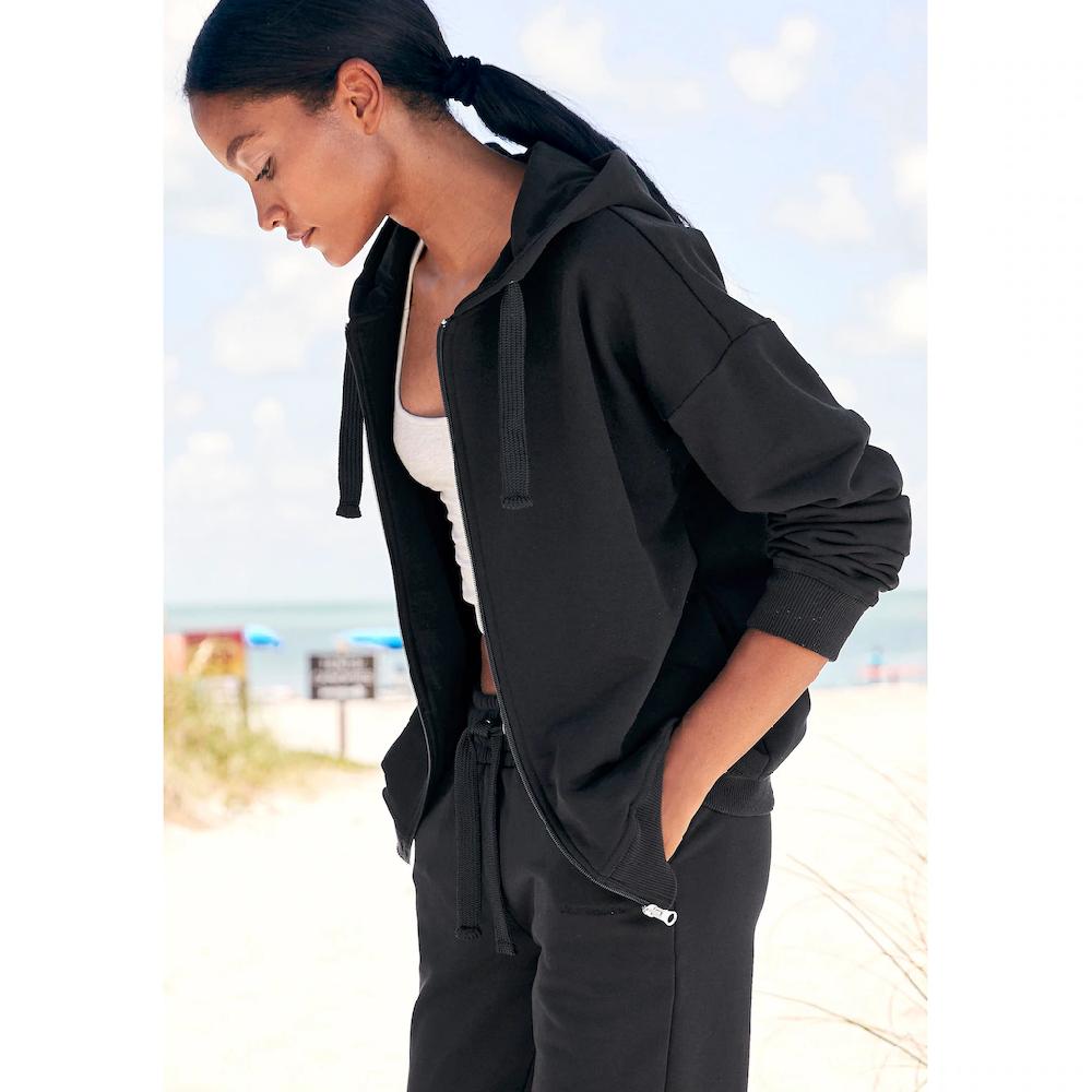 LASCANA Sweatjacke aus organischer Baumwolle Loungewear