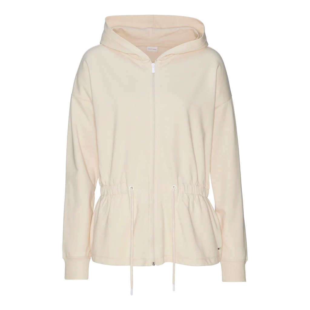 LASCANA Sweatjacke Mit Tunnelzug In Der Taille Loungewear Loungeanzug