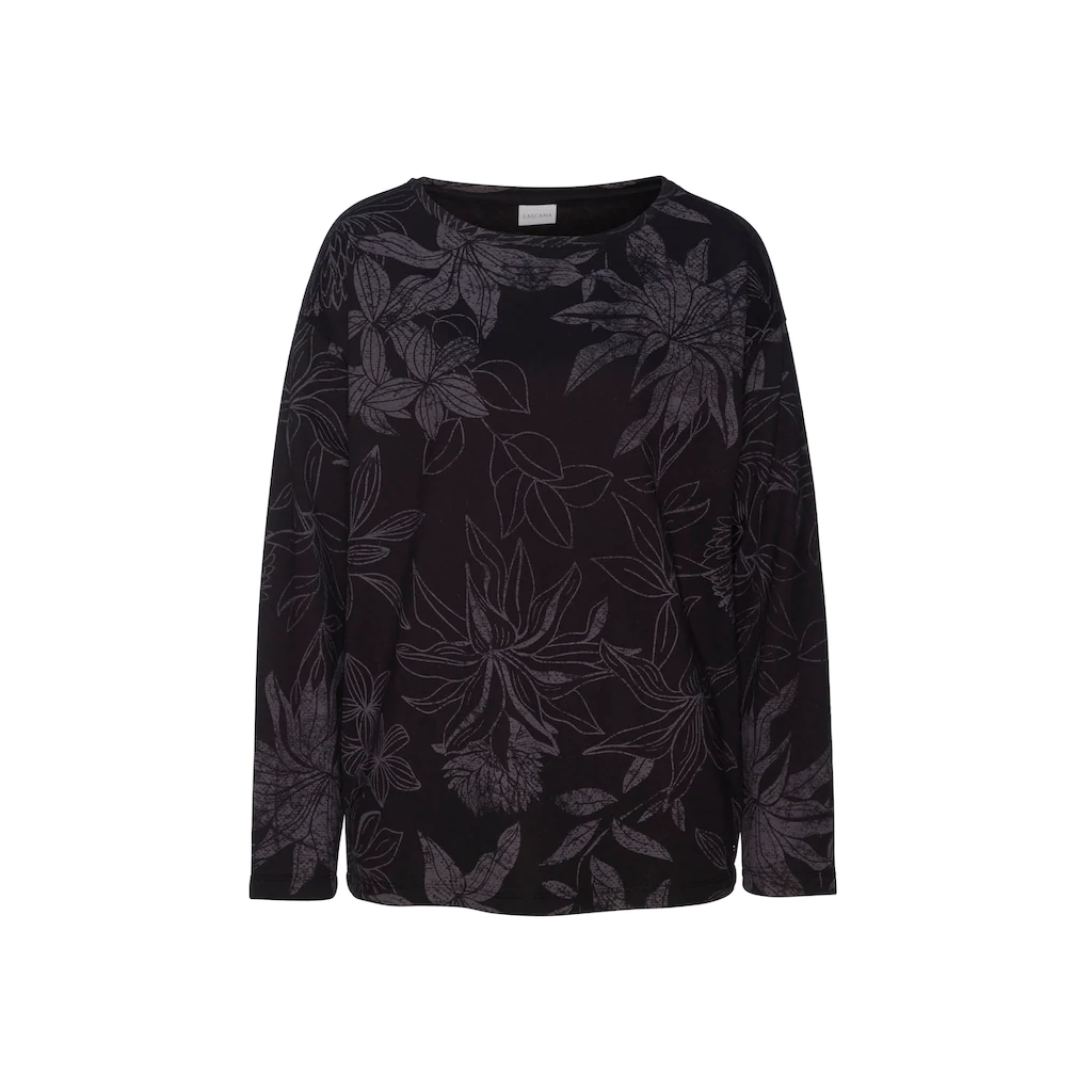 LASCANA Sweatshirt Mit Floralem Alloverdruck Loungewear Loungeanzug