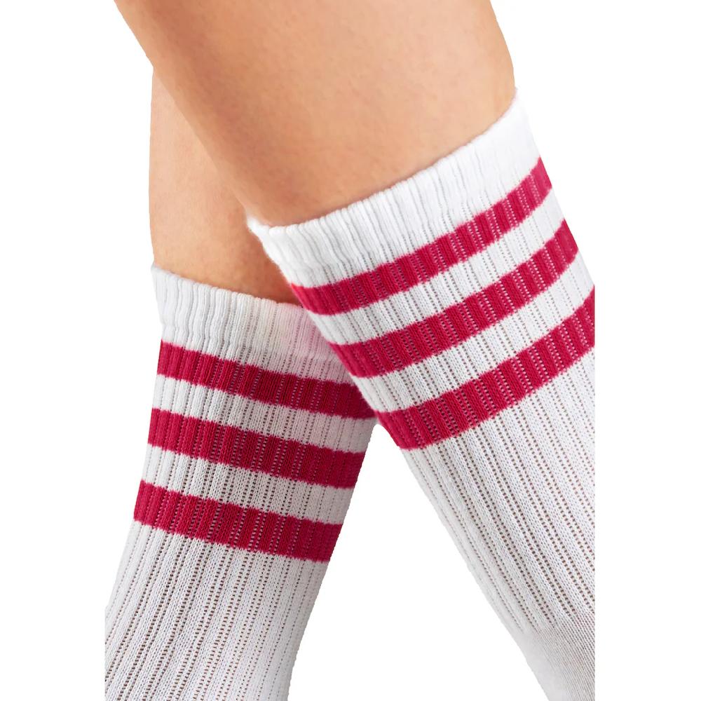 LASCANA Tennissocken (Packung 3 Paar) Mit Farbigen Ringeln Am Bündchen