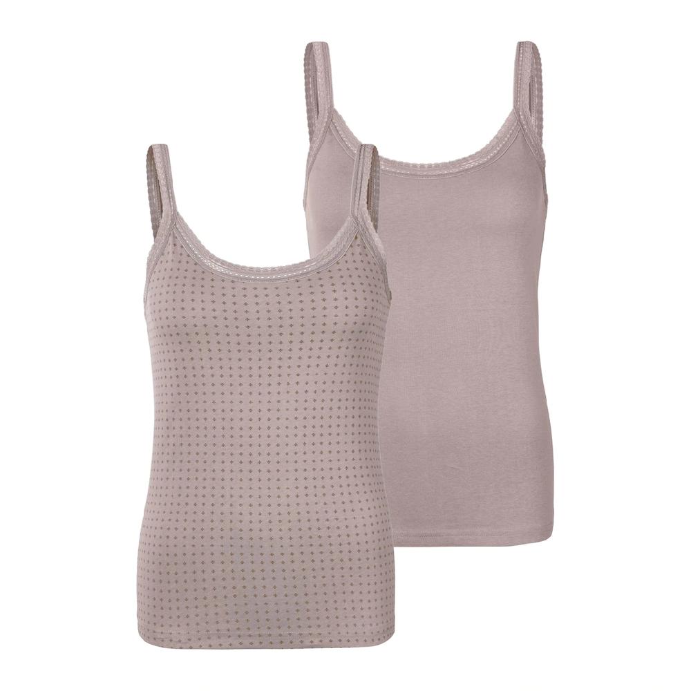LASCANA Unterhemd (2er-Pack) aus elastischer Baumwolle weiche Spitze Spaghettiträger-Top kaufen