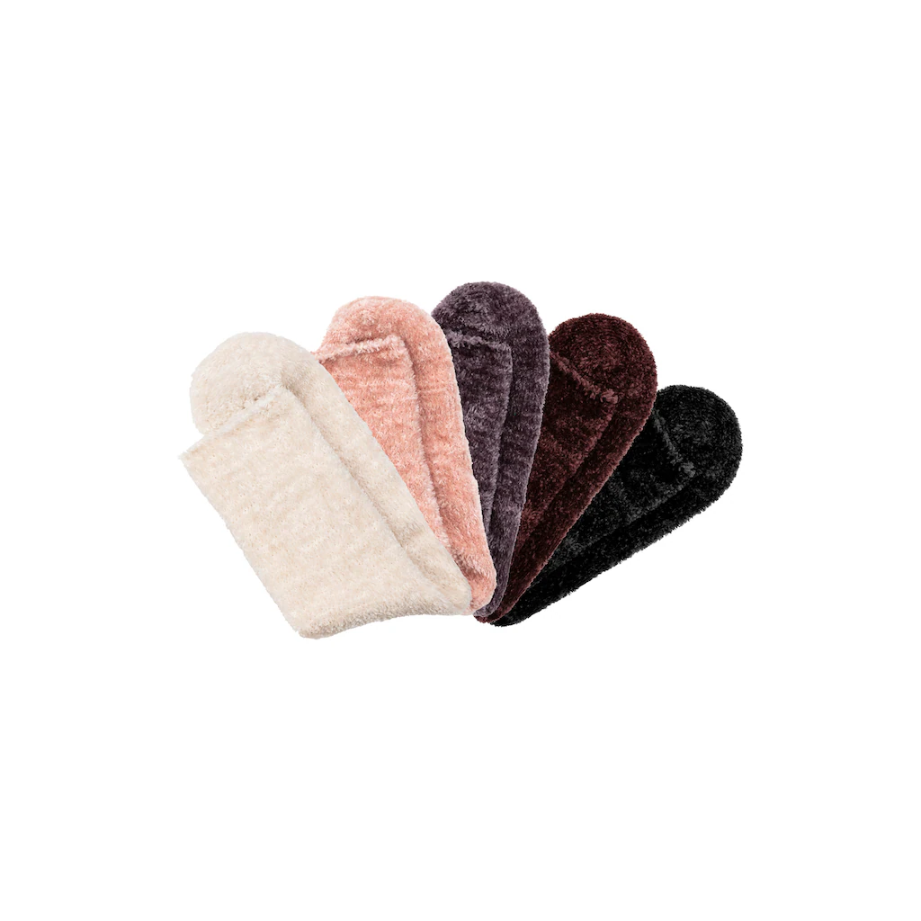 Lavana Kuschelsocken »Bettsocken« (Packung 5 Paar) Mit Weichem Leicht Glänzendem Chenillegarn ▷ Für