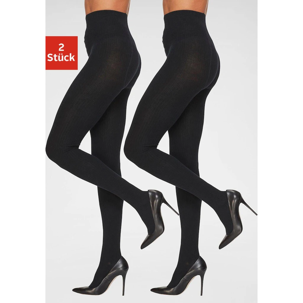 Lavana Strickstrumpfhose (2 St.) in modischem Ripp-Strick bestellen