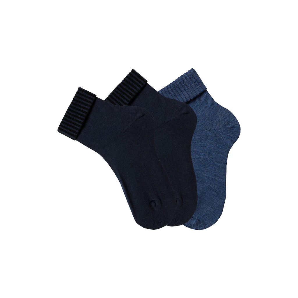 Lavana Umschlagsocken (Packung 3 Paar) Fein Gestrickt Mit 53% Wolle ▷ Für