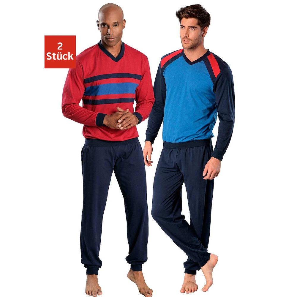 le jogger® Pyjama (2 Stück) mit Kontrasteinsätzen online kaufen