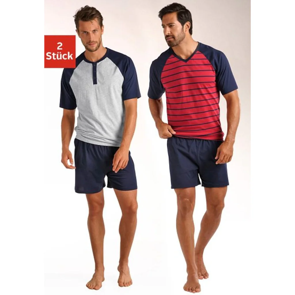 le jogger® Pyjama (Packung 4 tlg. 2 Stück) in kurzer Form mit Raglanärmeln bestellen