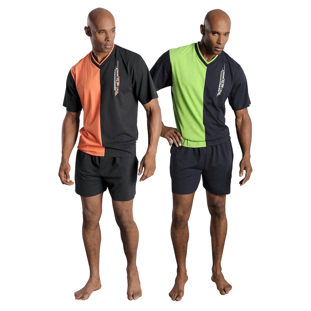 Le Jogger® Pyjama (Packung 4 Tlg. 2 Stück) Mit 2-farbigem T-Shirt Bestellen
