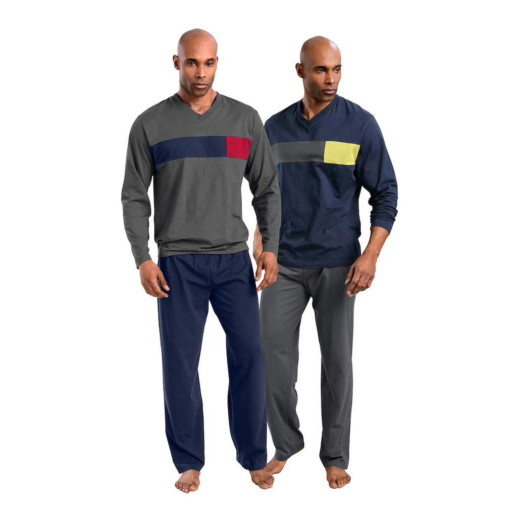 Le Jogger® Pyjama (Packung 4 Tlg. 2 Stück) Mit Colourblock-Einsätzen Bestellen