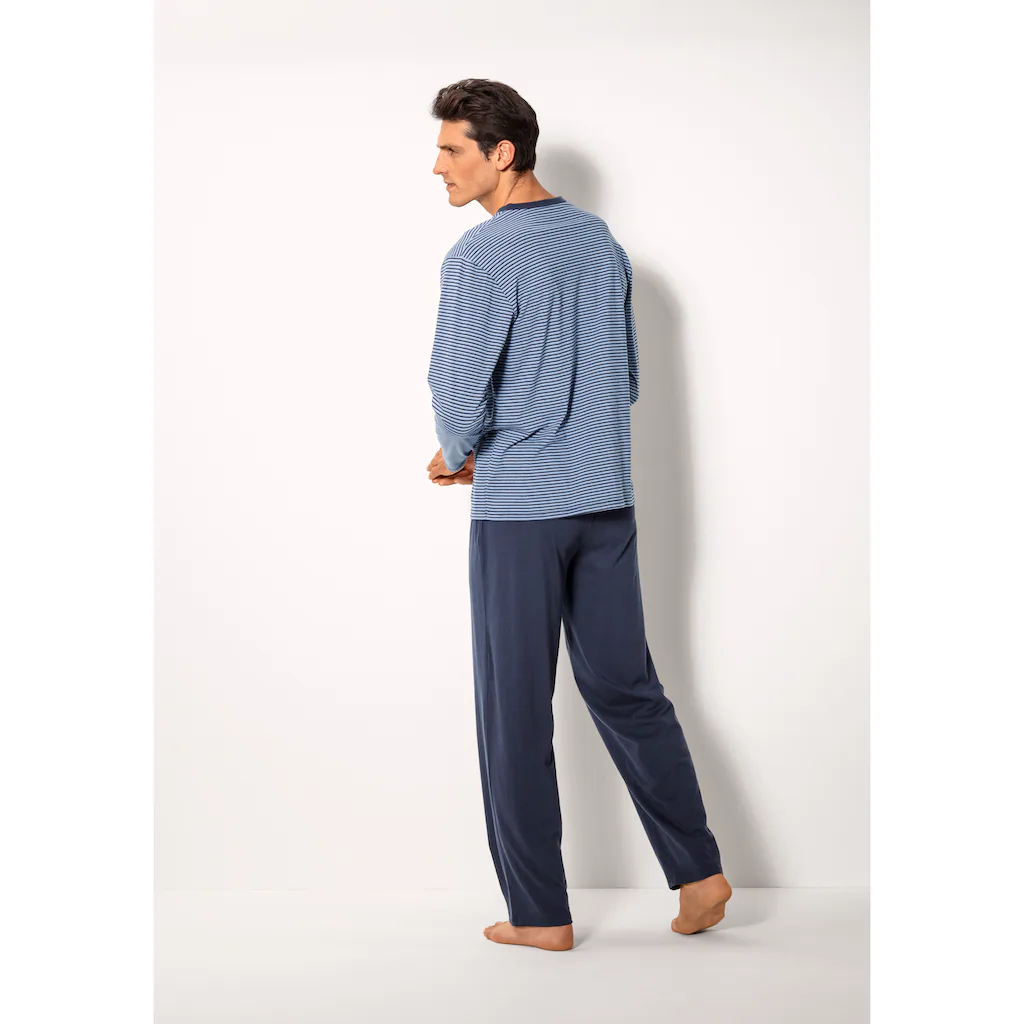Le Jogger® Pyjama (Packung 4 Tlg. 2 Stück) Schlafanzug Mit Garngefärbten Streifen