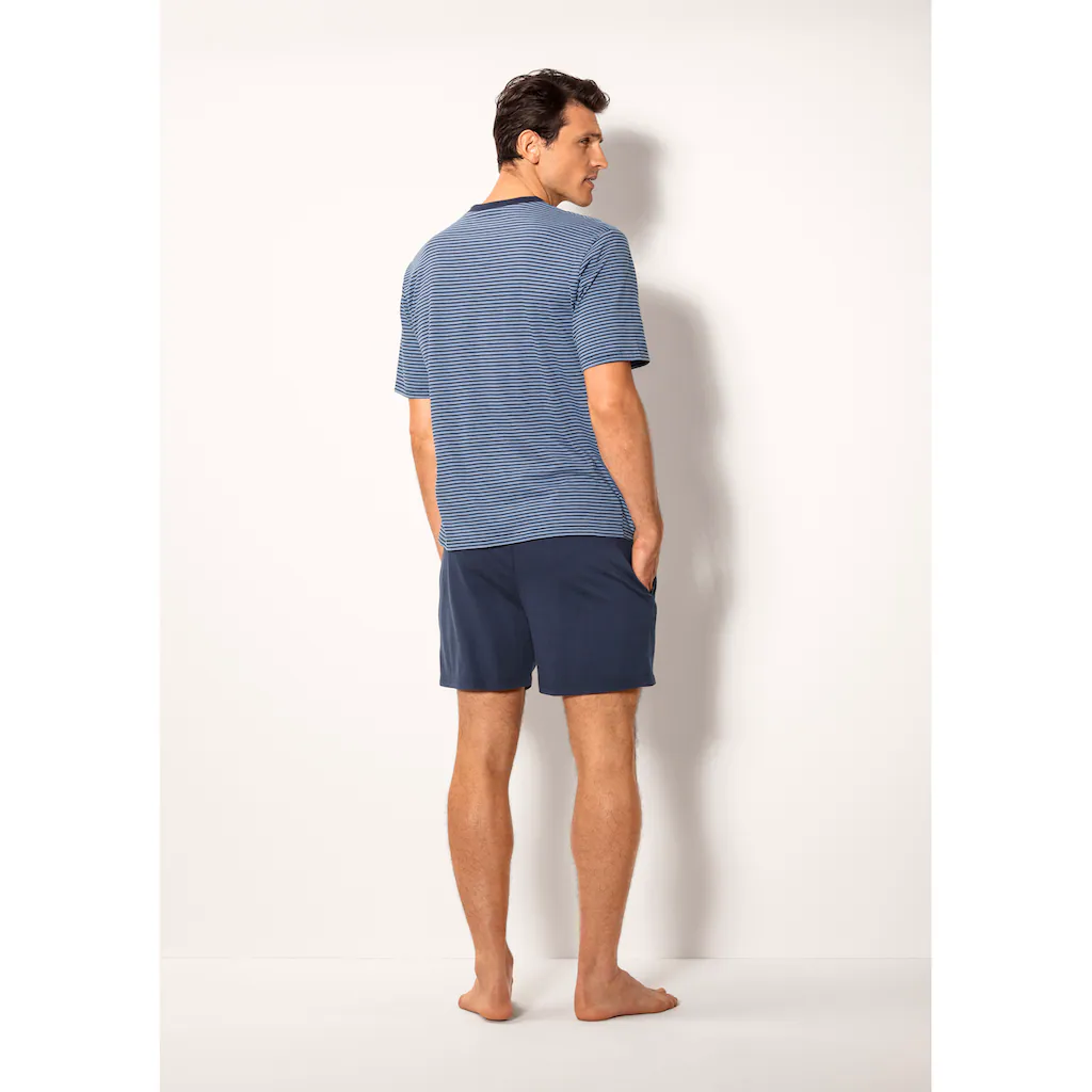 Le Jogger® Pyjama (Packung 4 Tlg. 2 Stück) Schlafanzug Mit Garngefärbtem Streifen