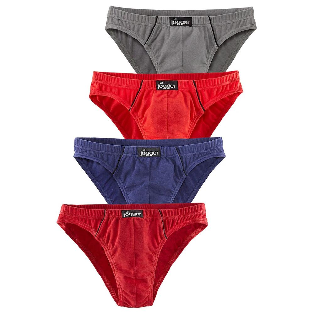 Le Jogger® Slip »Minislip« (Packung 4 St.) Knappe Form Schöne Farben Mit Kontrastfarbenen Pipings Kaufen