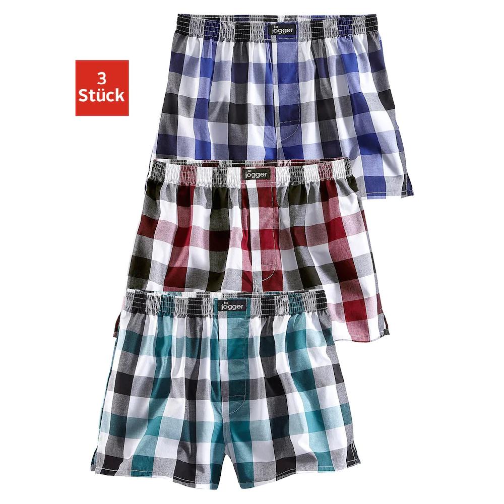 le jogger® Webboxer (Packung 3 St.) farbig kariert online kaufen