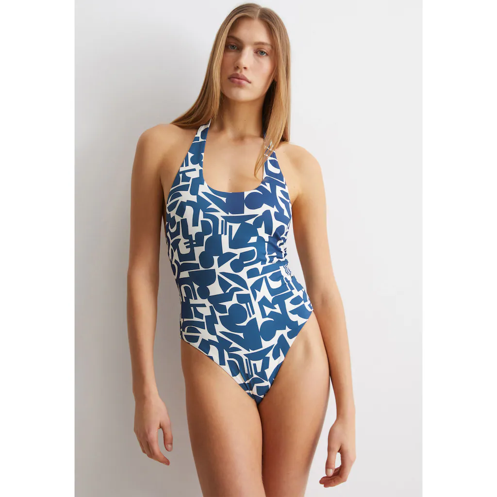 Marc O'Polo Badeanzug »Geo Print« mit modernem Halterneck-Stil