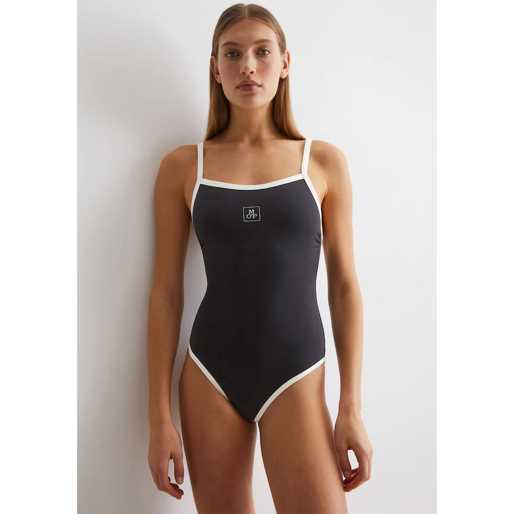 Marc O'Polo Badeanzug »Summer Blacks« mit kontrastierenden Designakzenten