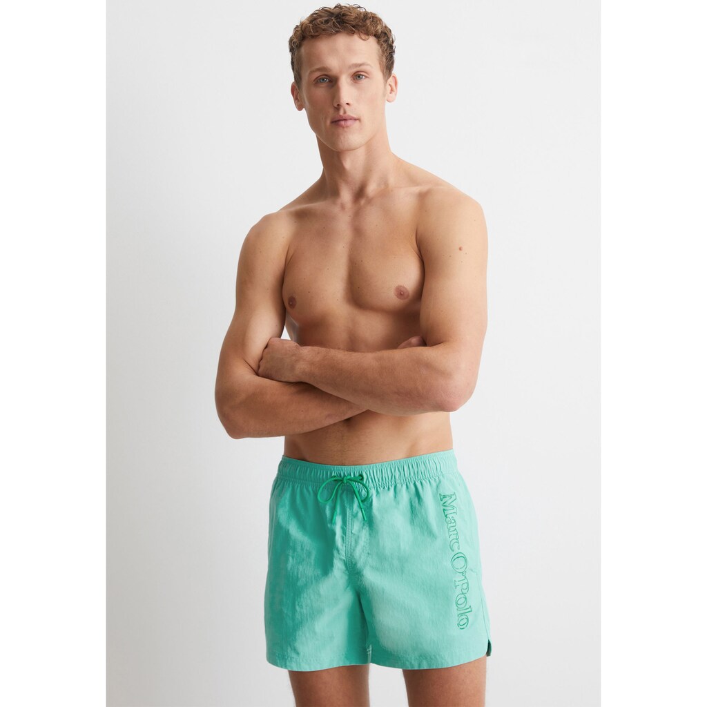 Marc O'Polo Badeshorts »Olmen (Essentials Beach Jersey)« mit seitlichem Schriftzug-Design